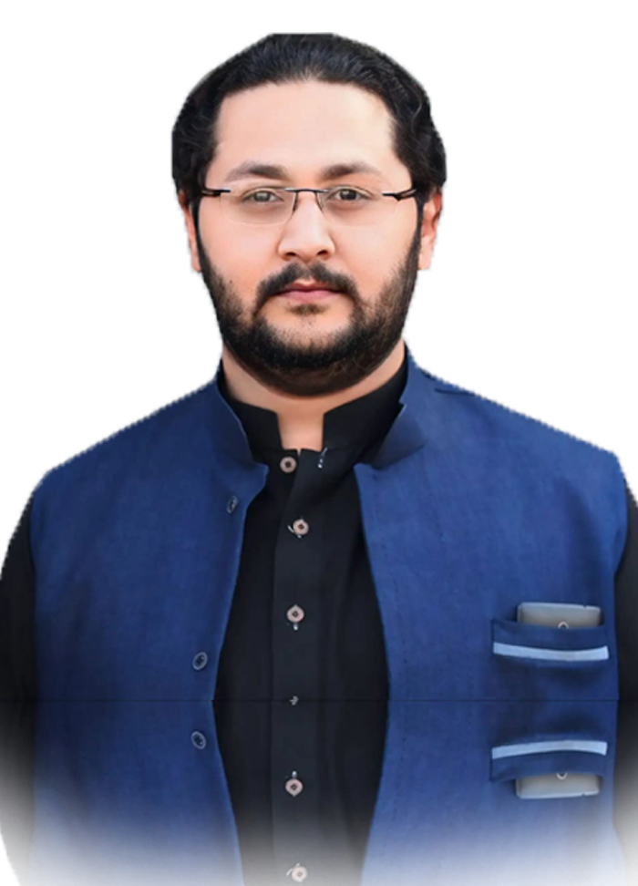 Handsome-young-muslim-male-in-traditional-Islamic-clothing-standing-in-front-of-financial-chart